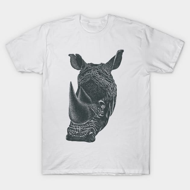 Rhino Head T-Shirt by GeeTee